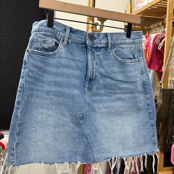 A.N.A High Rise Skirt Denim Distressed 6 Pockets - Picture 2 of 3